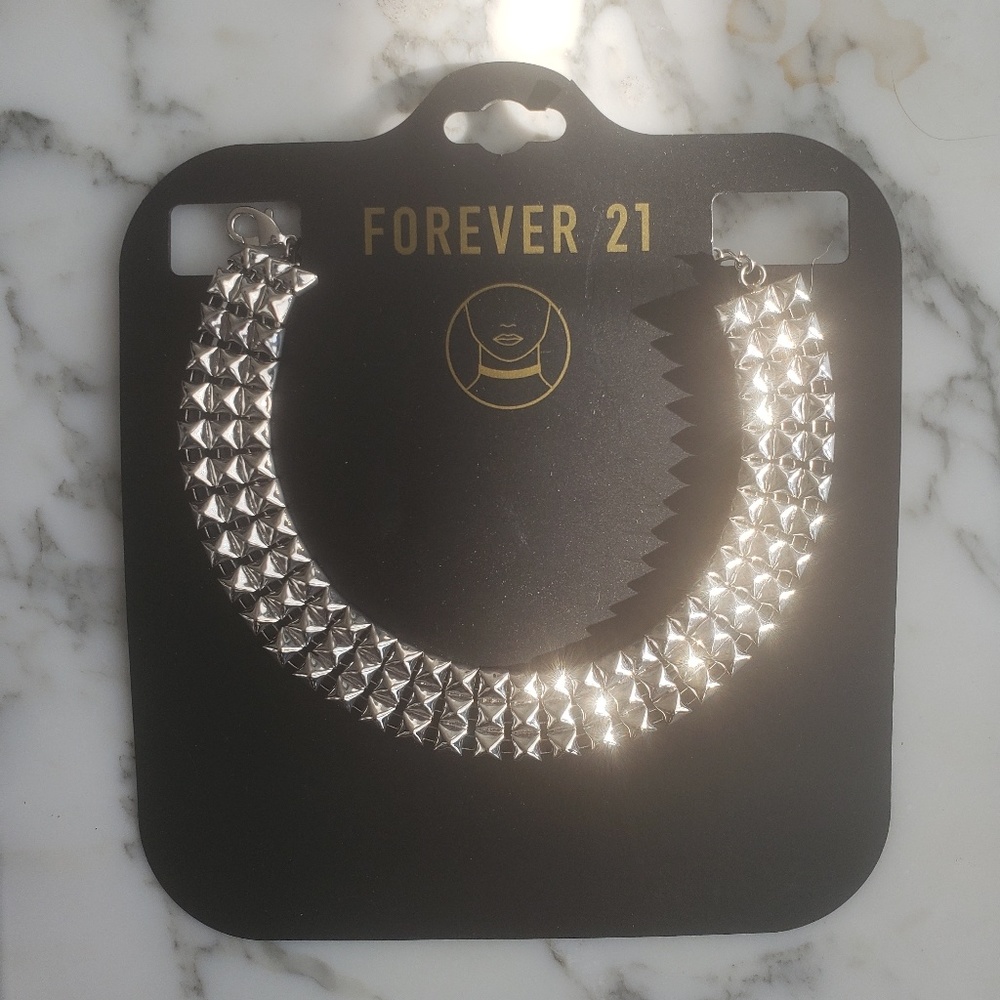 Silver stud choker